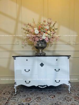 Tủ ngăn kéo trắng mặt đen